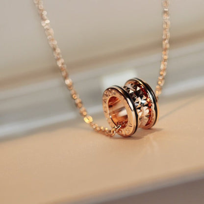 [Resenly Jewelry]ZERO 1 ROCK PEDANT PINK GOLD BLACK NECKLACE