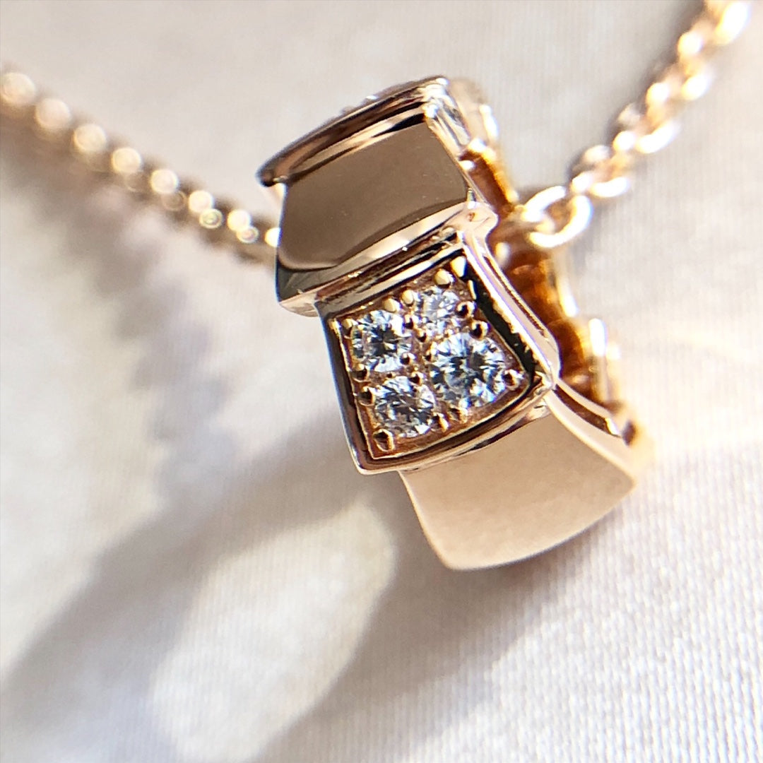 [Resenly Jewelry]SERPENTI PEDANT DIAMOND PINK GOLD NECKLACE