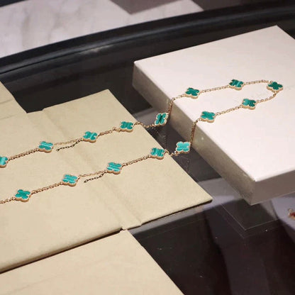 [Resenly Jewelry]CLOVER 20 MOTIFS MALACHITE GOLD