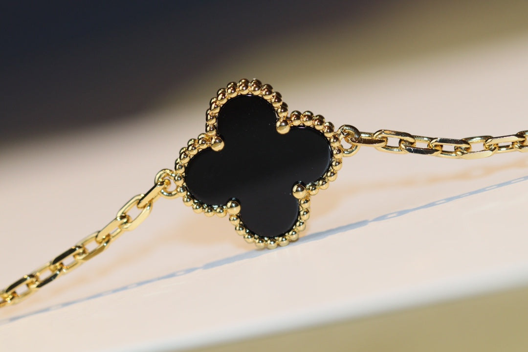 [Resenly Jewelry]クローバー 20モチーフ オニキス ローズゴールド