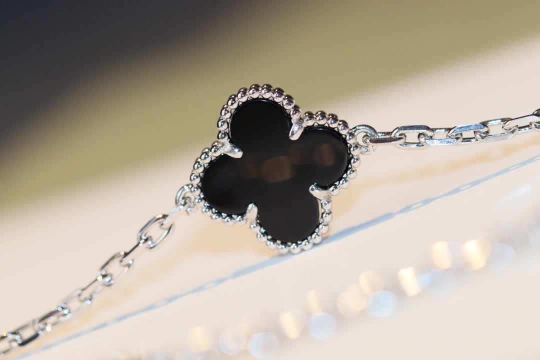 [Resenly Jewelry]クローバー 20モチーフ オニキス ダイヤモンド シルバー