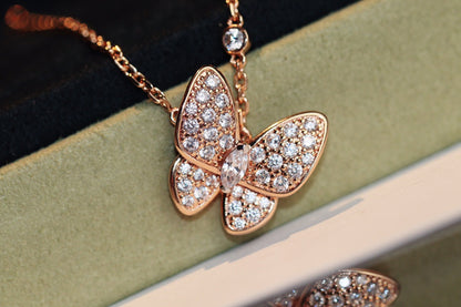 [Resenly Jewelry]バタフライ ダイヤモンド ネックレス