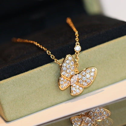 [Resenly Jewelry]バタフライ ダイヤモンド ネックレス