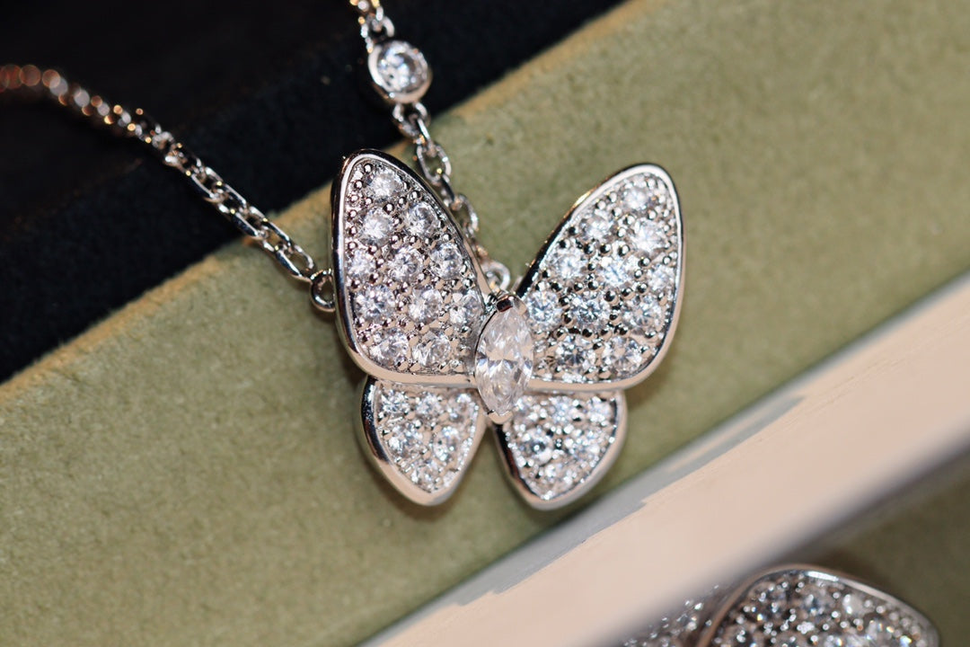 [Resenly Jewelry]バタフライ ダイヤモンド ネックレス