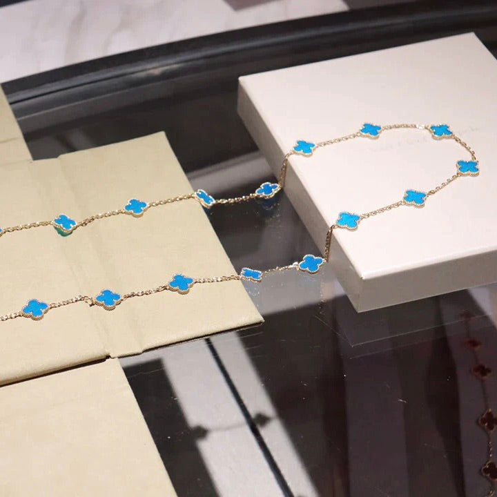 [Resenly Jewelry] クローバー 20モチーフ ターコイズ ゴールド
