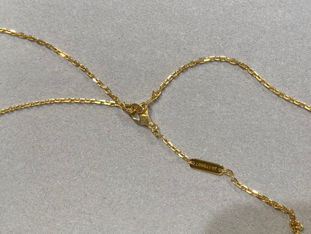 [Resenly Jewelry]CLOVER 25MM NECKLACE GOLD CARNELIAN