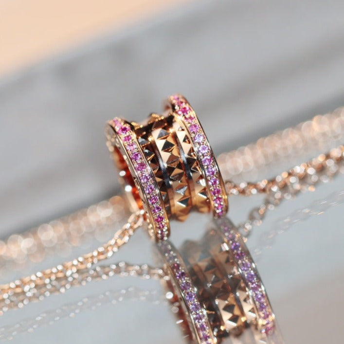 [Resenly Jewelry]ZERO 1 ロック ピンクゴールド ピンクダイヤモンド ネックレス
