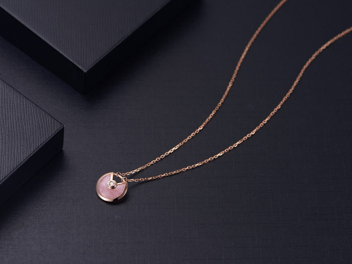 [Resenly Jewelry]AMULETTE ROSE GOLD PINK MOP NECKLACE