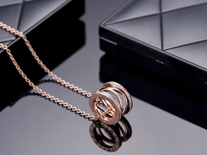 [Resenly Jewelry]ZERO 1 PINK GOLD DIAMOND OPEN NECKLACE