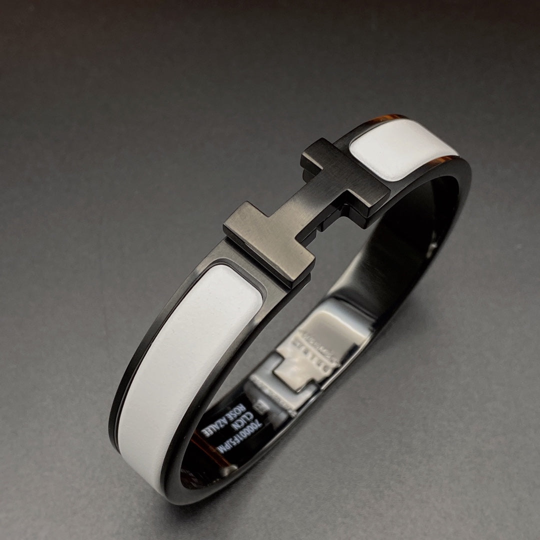 [Resenly Jewelry]H BRACELET 12MM BLACK WHITE CERAMIC