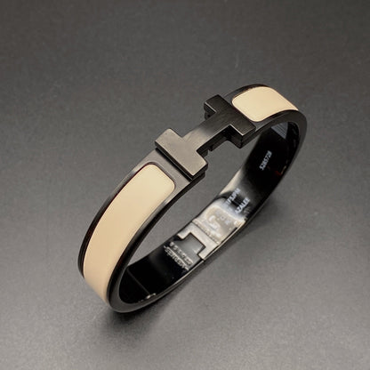 [Resenly Jewelry]H BRACELET 12MM BLACK BEIGE CERAMIC