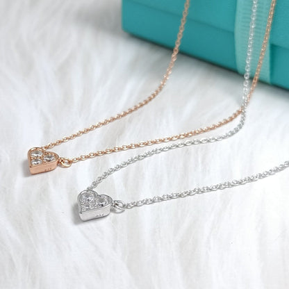 [Resenly Jewelry] ハート3ダイヤモンド ペンダントネックレス
