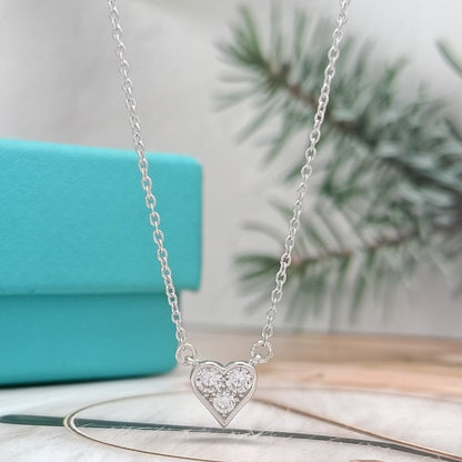 [Resenly Jewelry] ハート3ダイヤモンド ペンダントネックレス