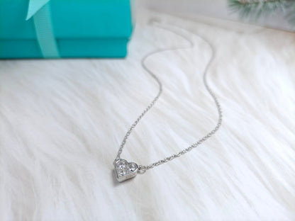 [Resenly Jewelry] ハート3ダイヤモンド ペンダントネックレス