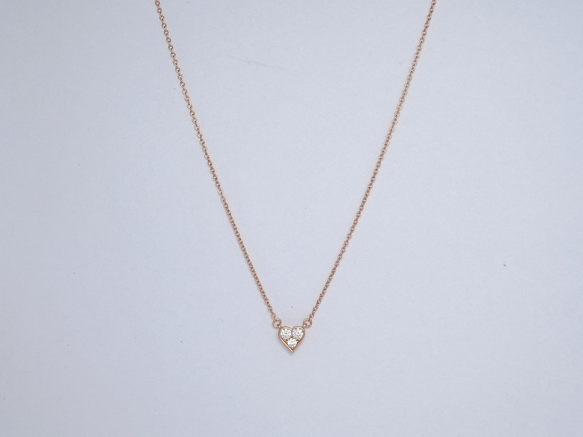 [Resenly Jewelry] ハート3ダイヤモンド ペンダントネックレス