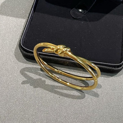 [Resenly Jewelry]KNOT DOUBLE ROW GOLD BRACELET