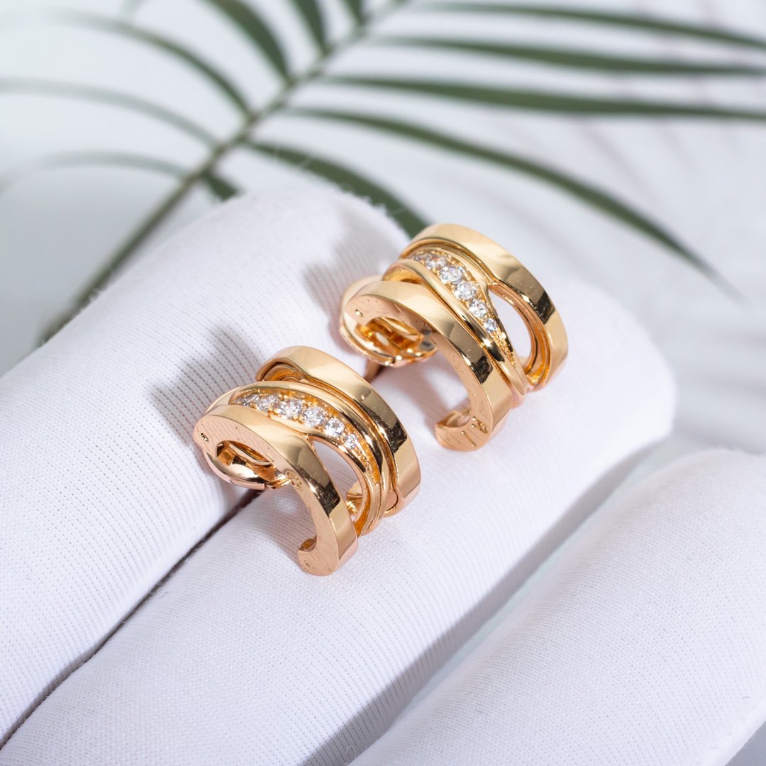 [Resenly Jewelry]ZERO 1 PINK GOLD DIAMONDS EARRINGS