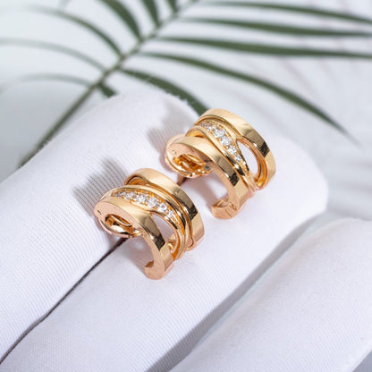 [Resenly Jewelry]ZERO 1 PINK GOLD DIAMONDS EARRINGS