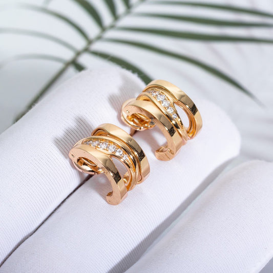 [Resenly Jewelry]ZERO 1 PINK GOLD DIAMONDS EARRINGS