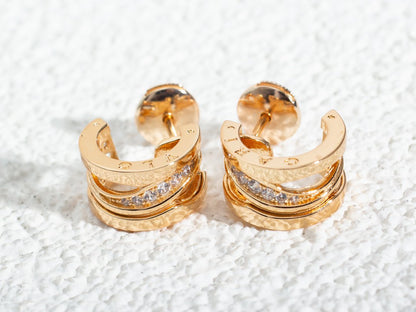[Resenly Jewelry]ZERO 1 PINK GOLD DIAMONDS EARRINGS