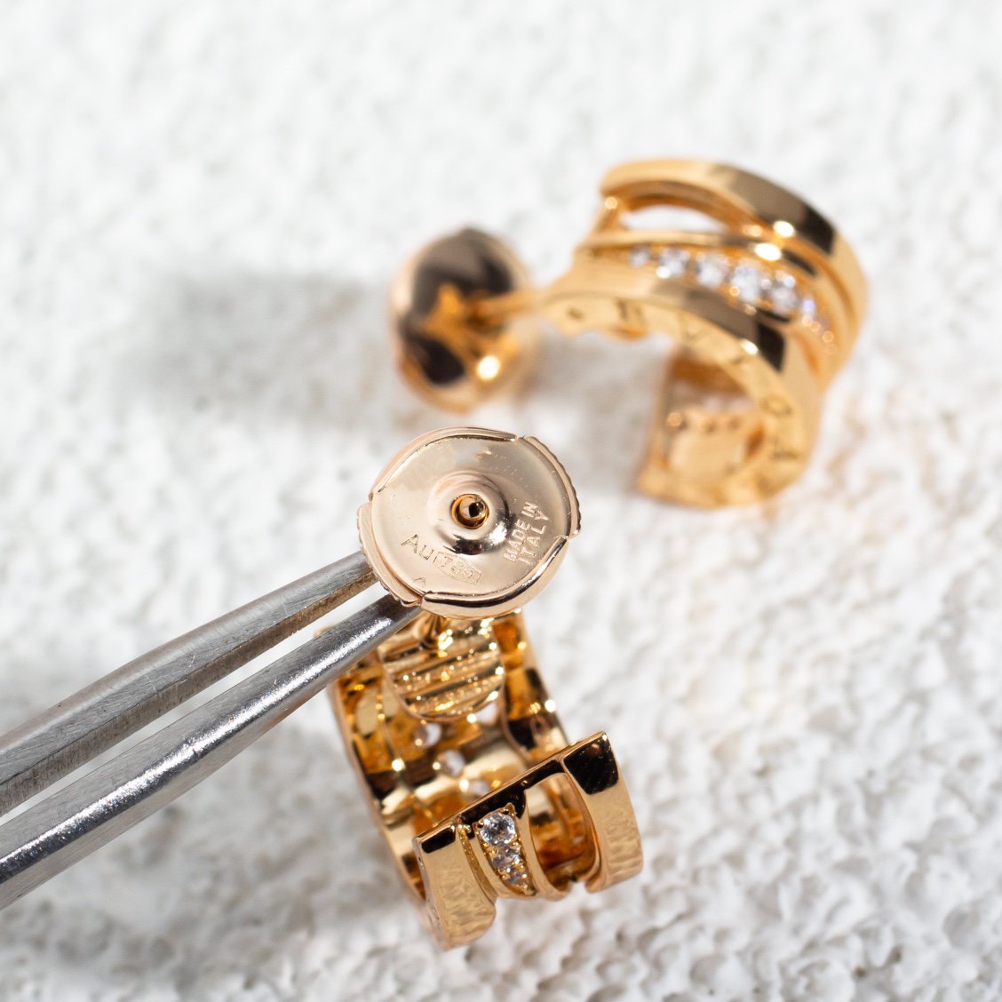 [Resenly Jewelry]ZERO 1 PINK GOLD DIAMONDS EARRINGS