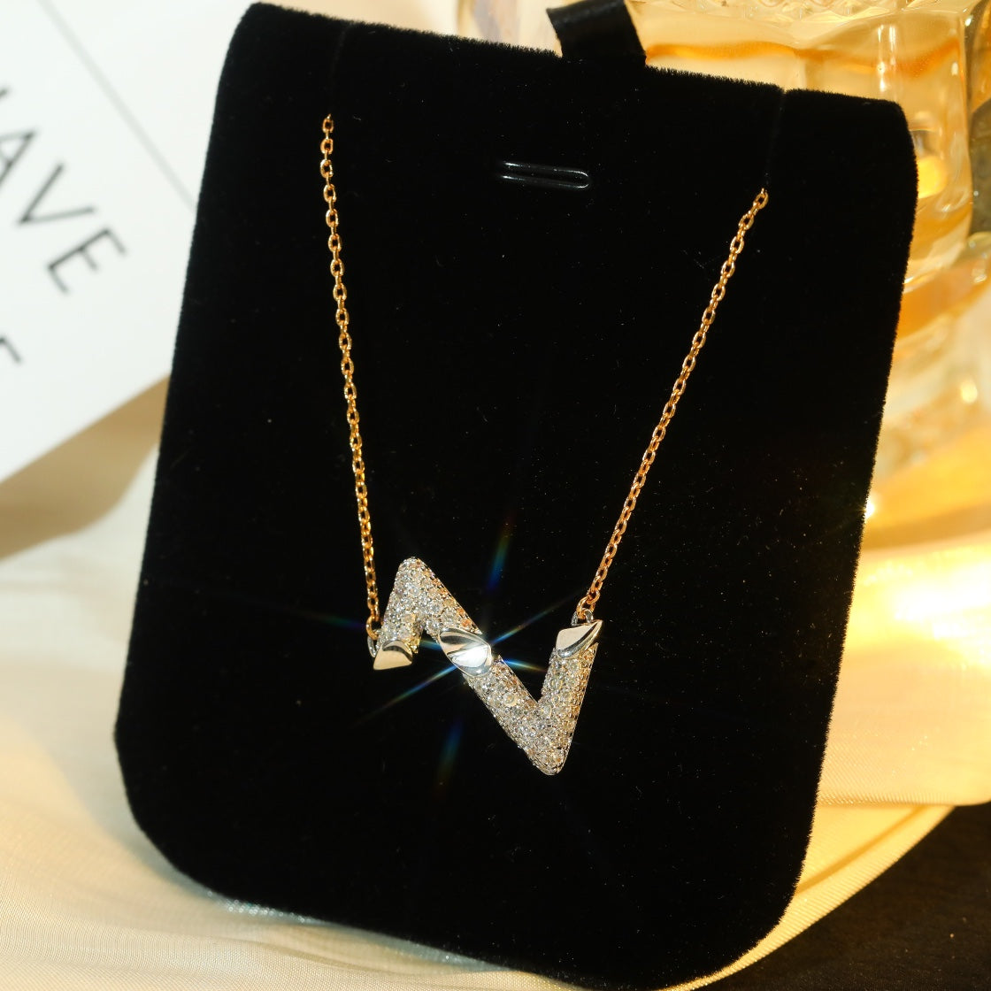 [Resenly Jewelry]VOLT SILVER DIAMOND PEDANT NECKLACE