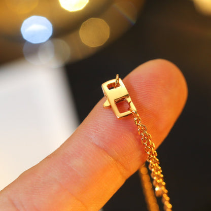[Resenly Jewelry]STAR AND SUN DIAMOND PINK GOLD NECKLACE