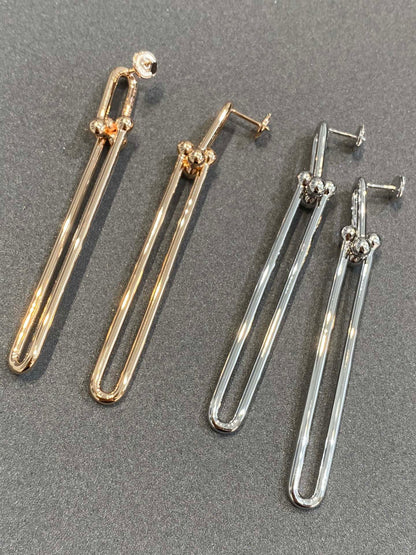 [Resenly Jewelry]HARDWEAR DOUBLE LONG LINK EARRINGS