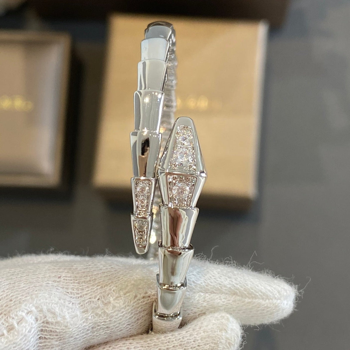 [Resenly Jewelry]SERPENTI BRACELET DIAMONDS SILVER