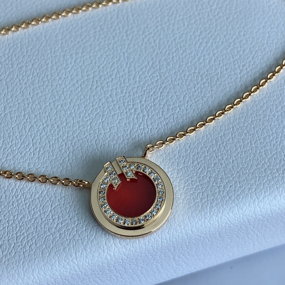 [Resenly Jewelry]T ダイヤモンド サークル ペンダント ネックレス