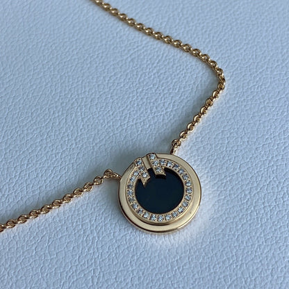 [Resenly Jewelry]T ダイヤモンド サークル ペンダント ネックレス