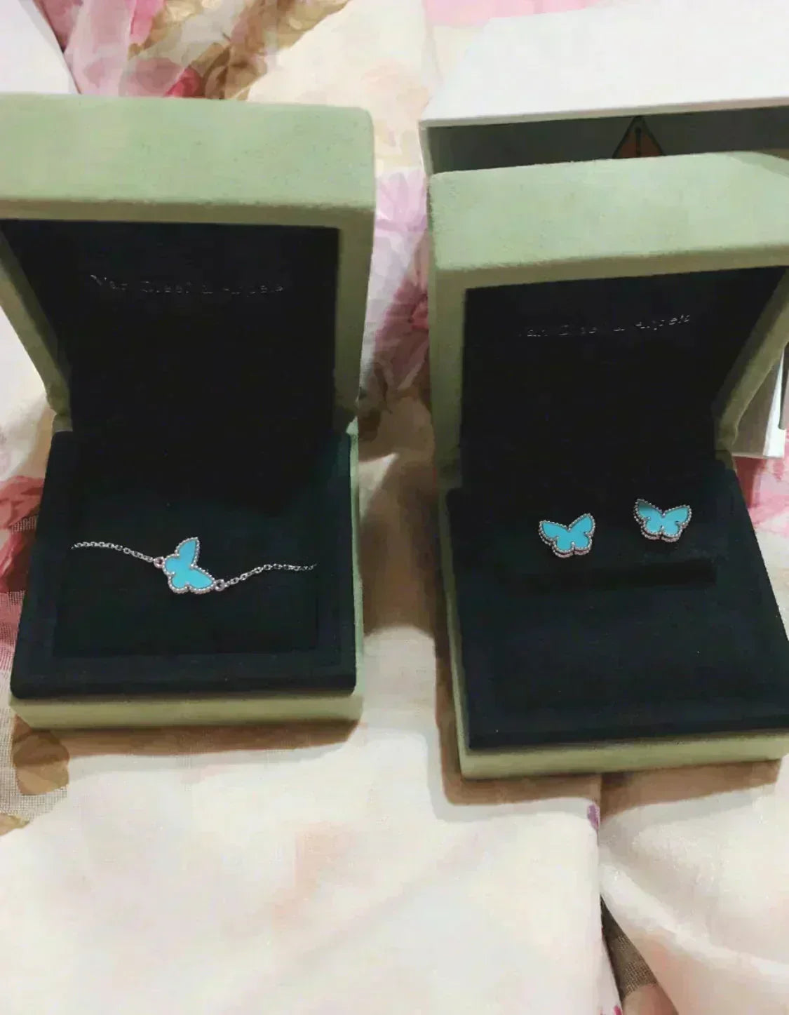 [Resenly Jewelry]BUTTERFLY TURQUOISE EARRINGS SILVER