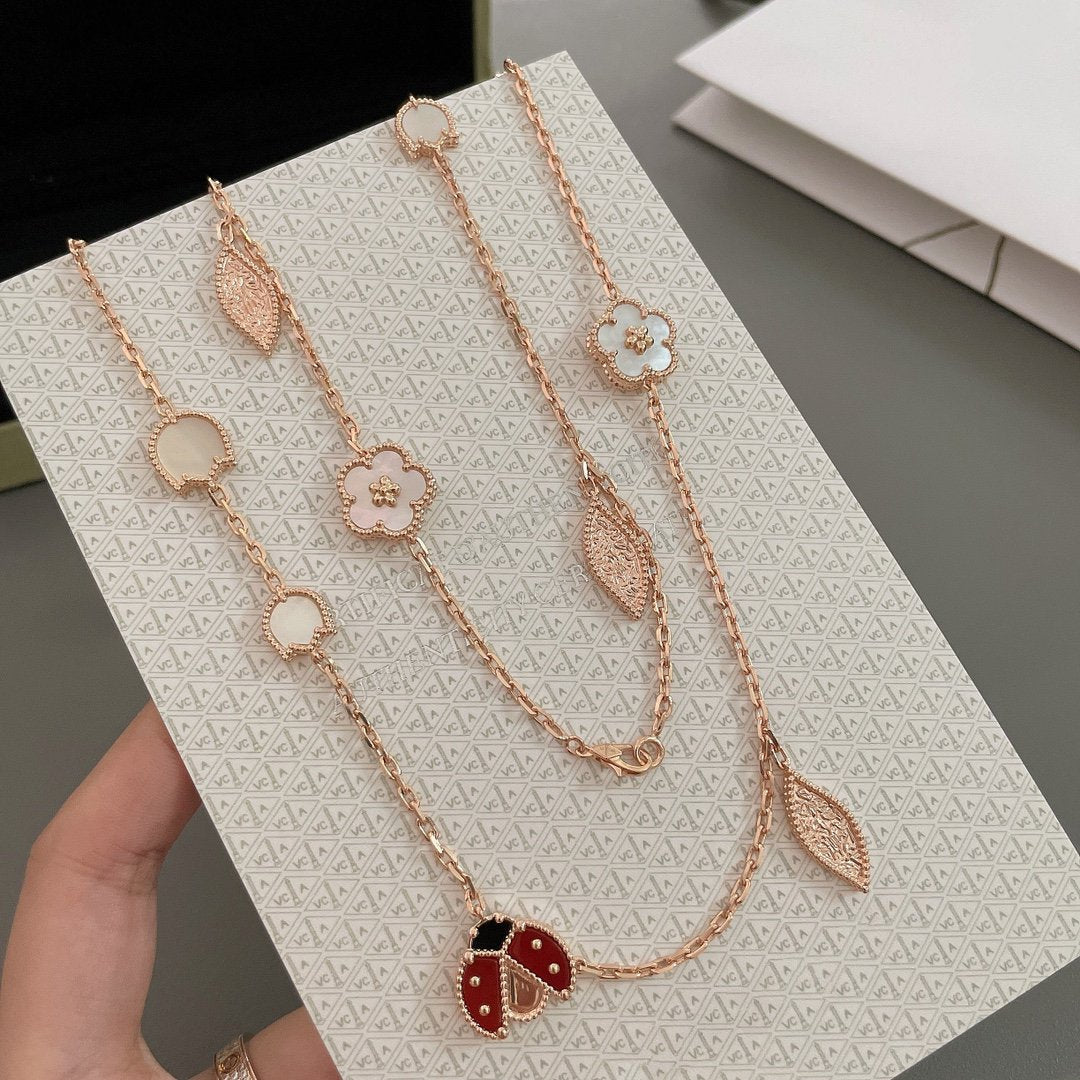 [Resenly Jewelry]LUCKY SPRING 15 MOTIFS ROSE GOLD NECKLACE