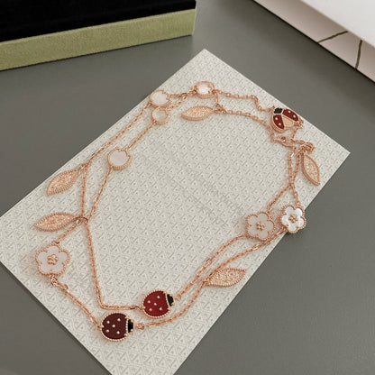 [Resenly Jewelry]LUCKY SPRING 15 MOTIFS ROSE GOLD NECKLACE