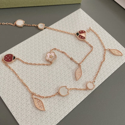 [Resenly Jewelry]LUCKY SPRING 15 MOTIFS ROSE GOLD NECKLACE