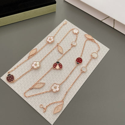[Resenly Jewelry]LUCKY SPRING 15 MOTIFS ROSE GOLD NECKLACE