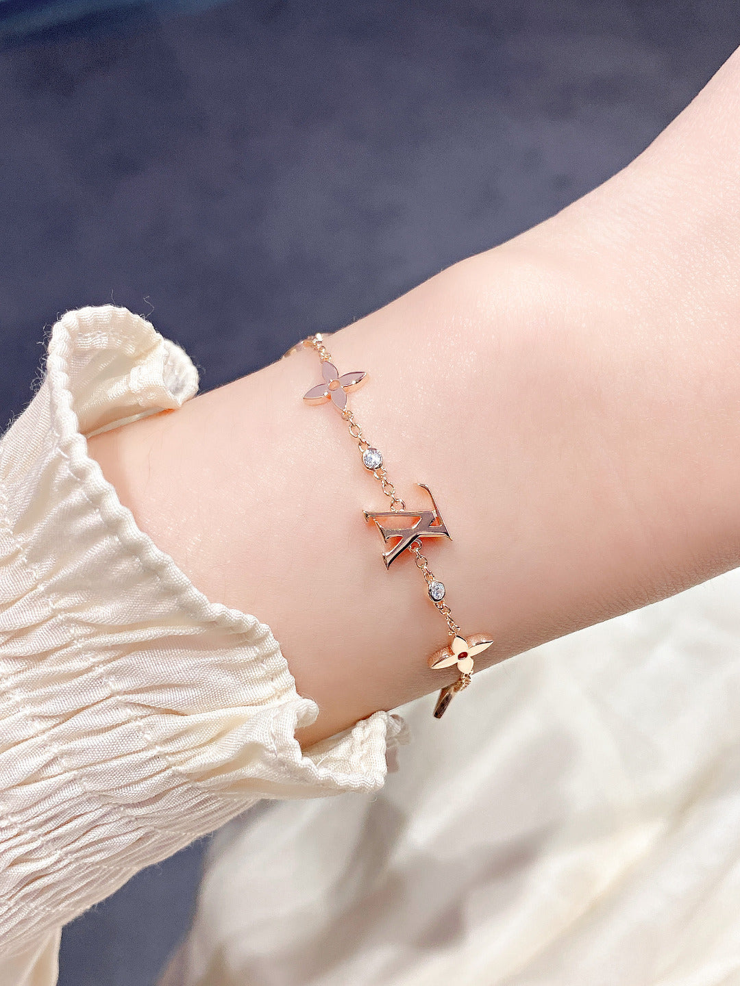 [Resenly Jewelry]STAR AND SUN 7 MOTIFS GOLD BRACELET