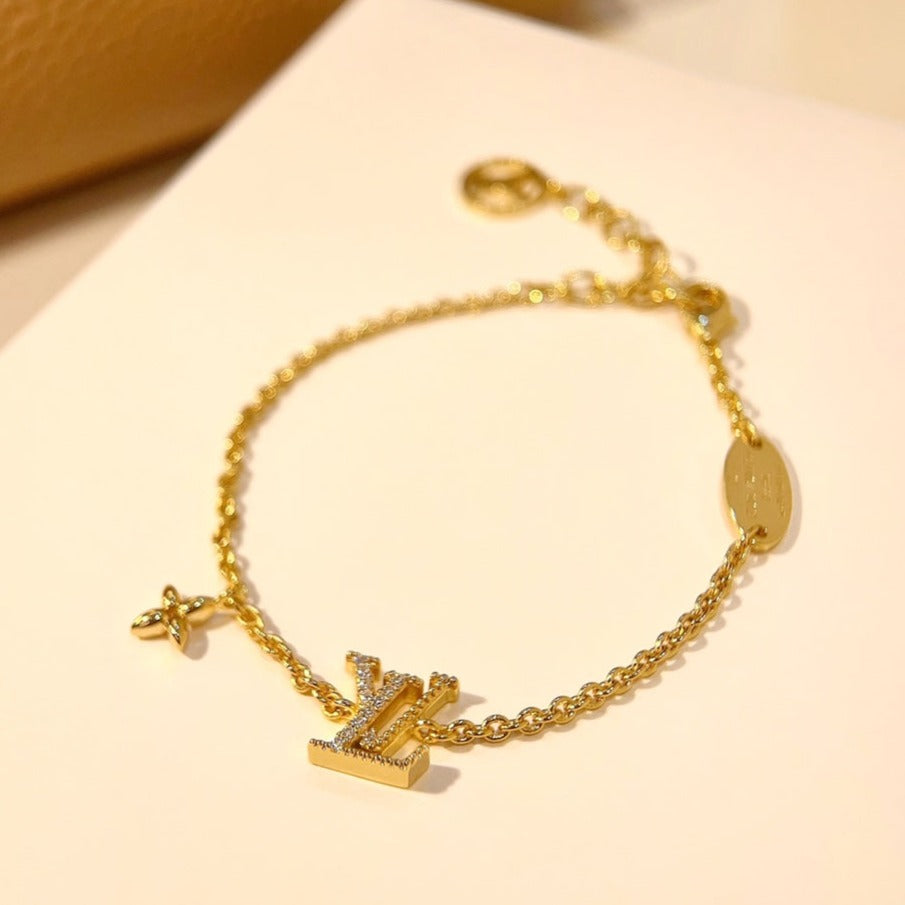 [Resenly Jewelry] ロゴスターモチーフ ゴールドブレスレット