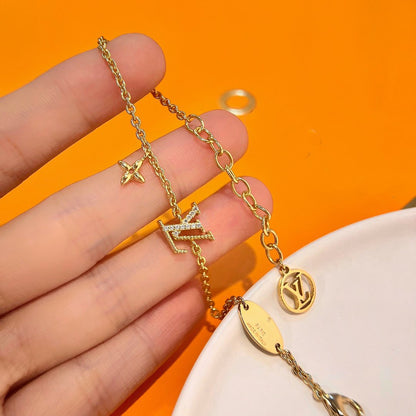 [Resenly Jewelry] ロゴスターモチーフ ゴールドブレスレット