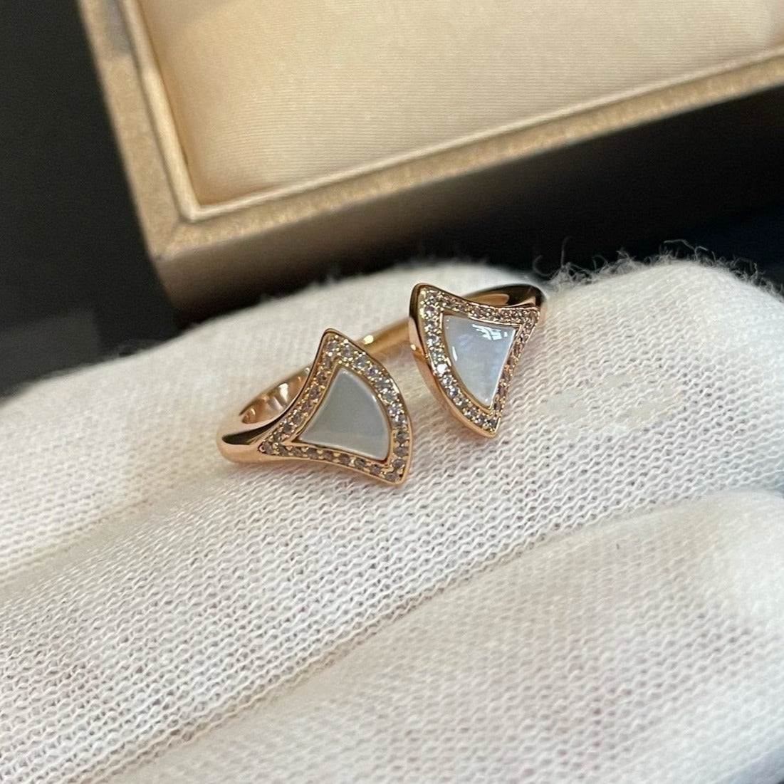 [Resenly Jewelry] ドリーム MOP ダイヤモンド オープンリング