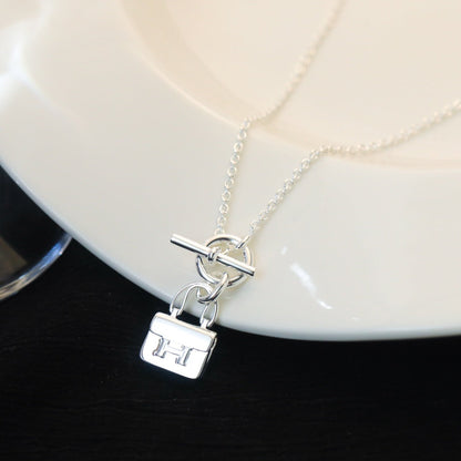 [Resenly Jewelry]POP H PEDANT SILVER NECKLACE