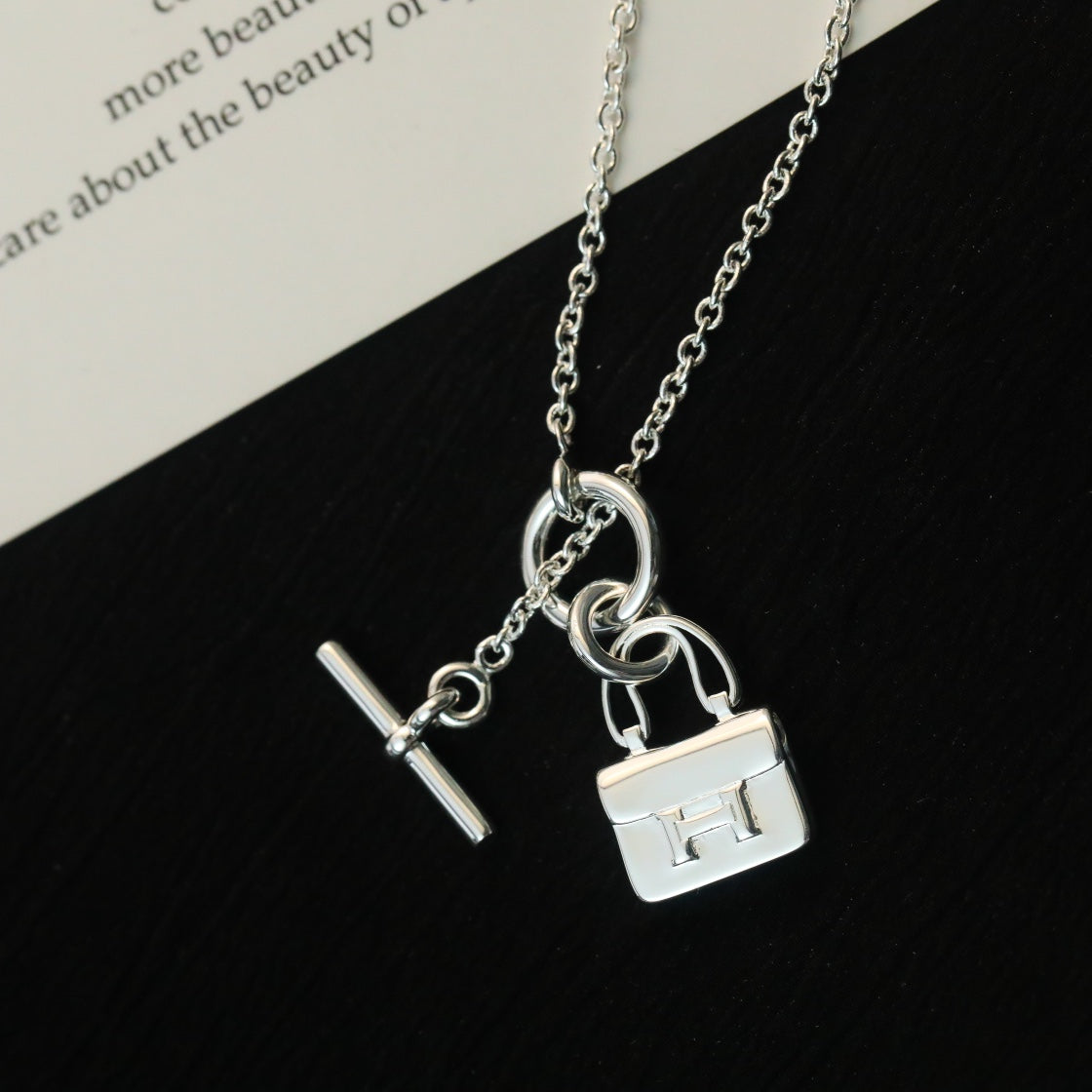[Resenly Jewelry]POP H PEDANT SILVER NECKLACE