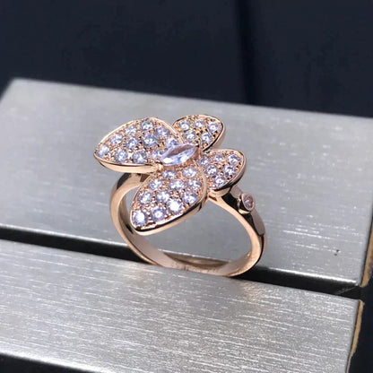 {"[Resenly Jewelry]BUTTERFLY PINK GOLD DIAMOND RING"}