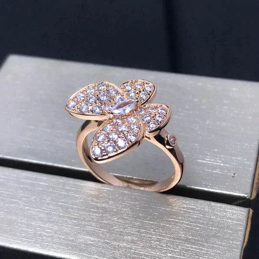 {"[Resenly Jewelry]BUTTERFLY PINK GOLD DIAMOND RING"}