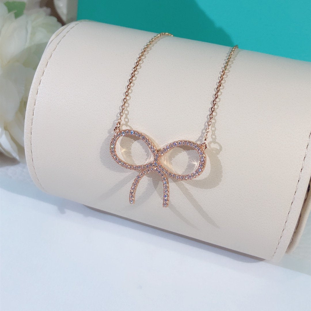 [Resenly Jewelry] クローセット ロジウムメッキ リボンネックレス