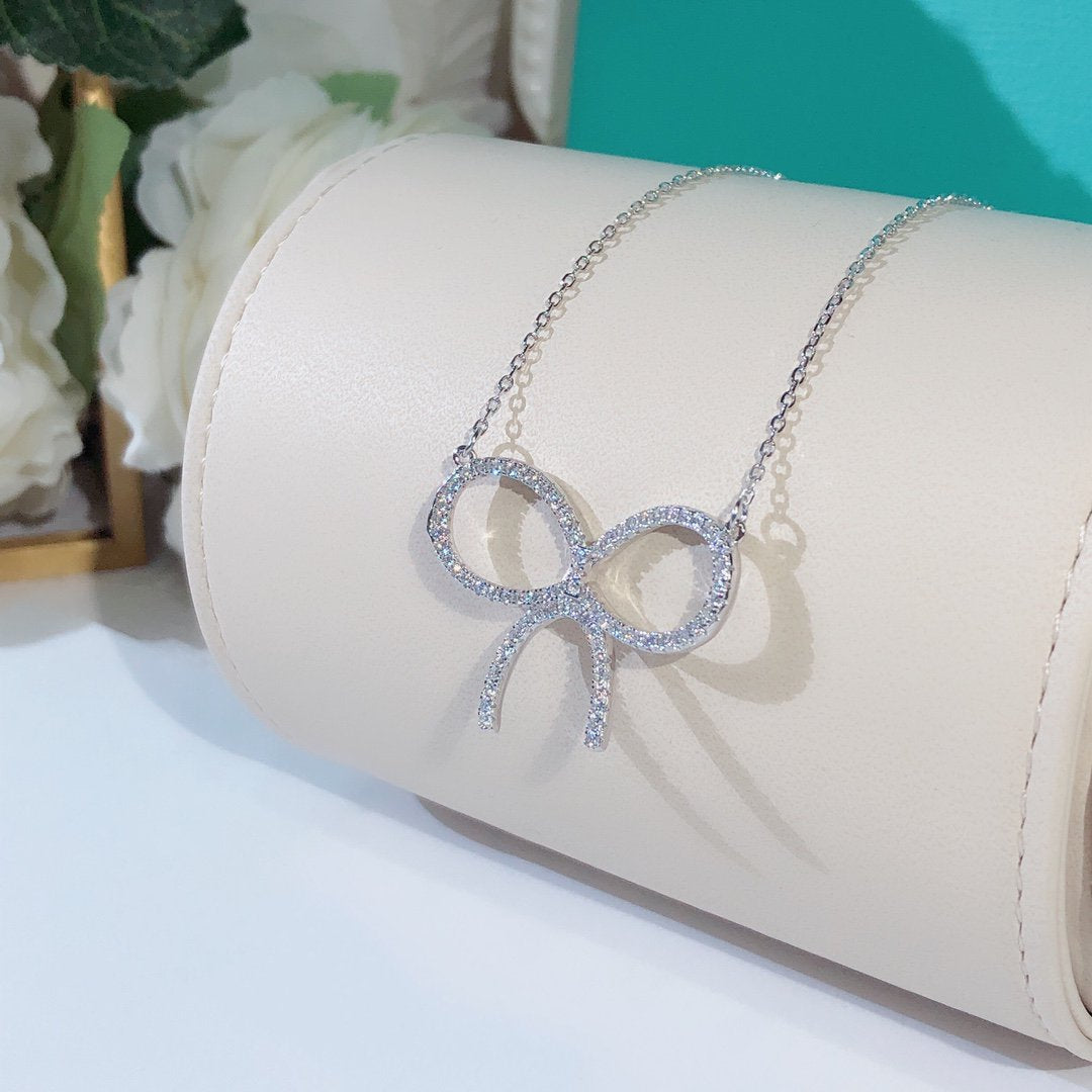 [Resenly Jewelry] クローセット ロジウムメッキ リボンネックレス