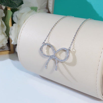 [Resenly Jewelry] クローセット ロジウムメッキ リボンネックレス
