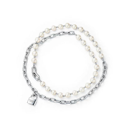 [Resenly Jewelry]ハードウェア パール ラップ ネックレス