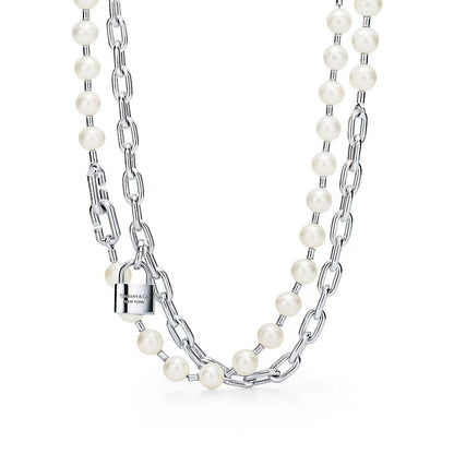 [Resenly Jewelry]ハードウェア パール ラップ ネックレス