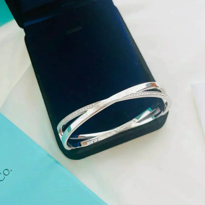 [Resenly Jewelry]ナロー ヒンジ バングル ダイヤモンド付き スモール